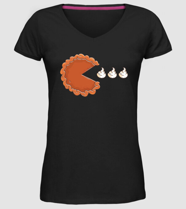 Pacman Cookie model negru pe tricou