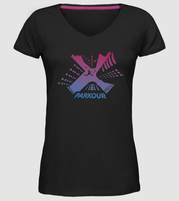 Parkour model negru pe tricou