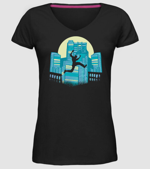 Parkour model negru pe tricou
