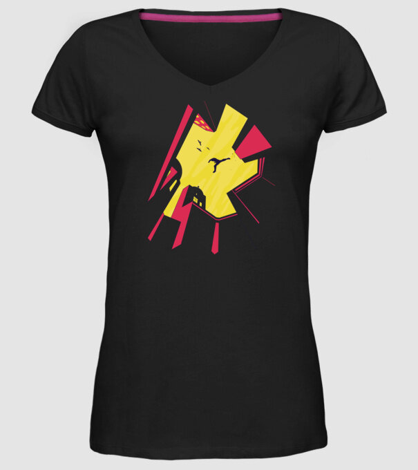 Alergare Parkour model negru pe tricou