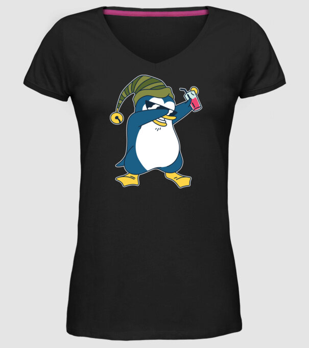 Pinguin DAB model negru pe tricou