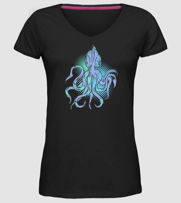 Cthulhu Caracatiță model negru pe tricou