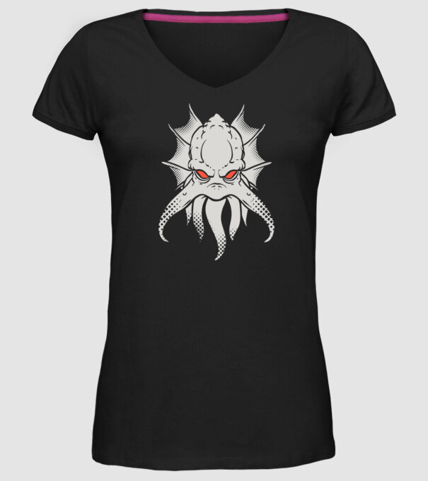 Cap de caracatiță model negru pe tricou