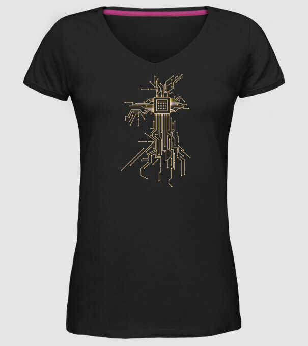 Procesor model negru pe tricou