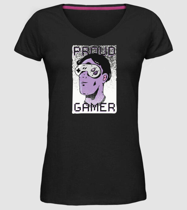 Ochelarii VR Proud Gamer model negru pe tricou