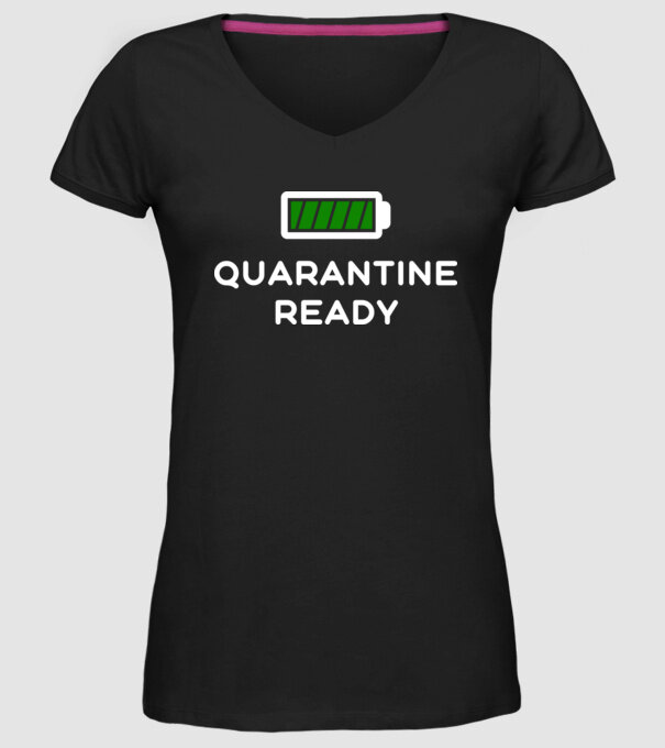 Quarantine ready model negru pe tricou