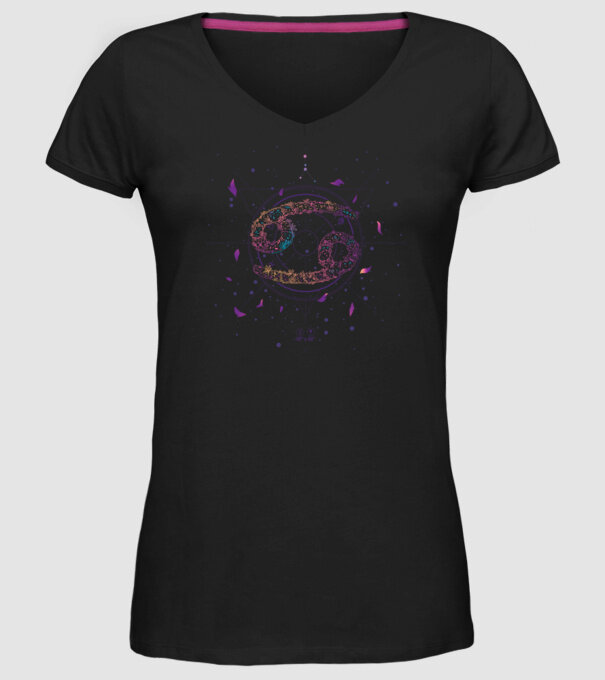Cancer Zodiac model negru pe tricou