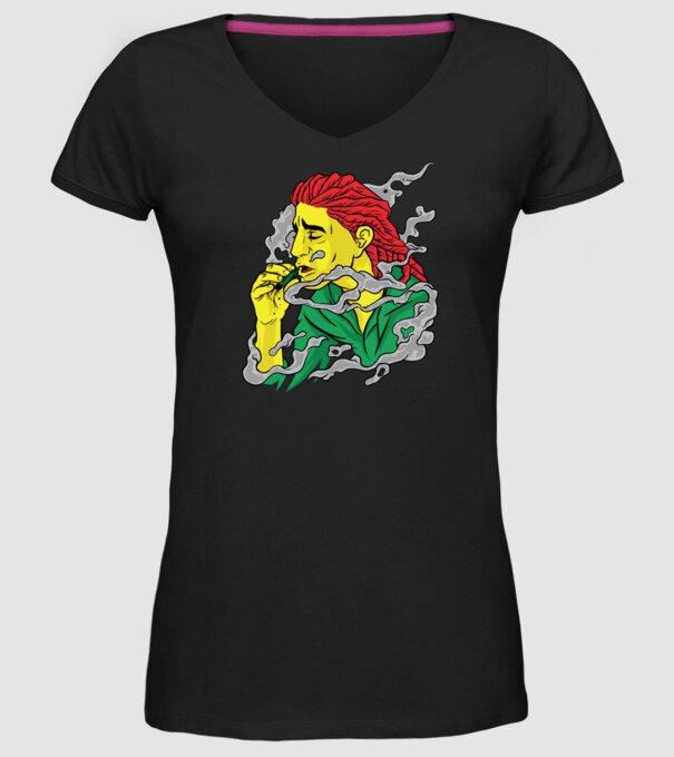Dreadlock model negru pe tricou