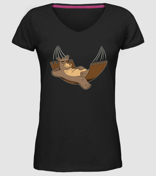 Urs Relax model negru pe tricou
