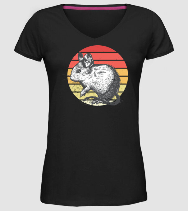 Retro Degu model negru pe tricou