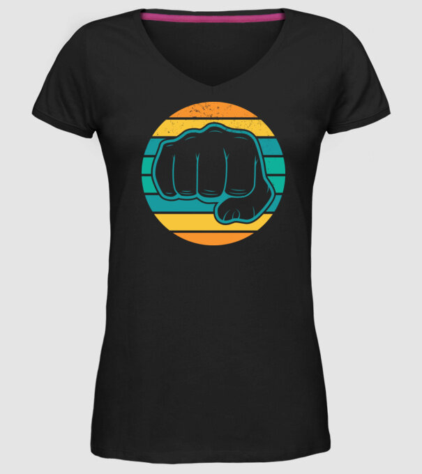 Pumn Retro model negru pe tricou