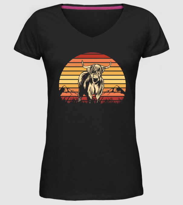 Vită Retro model negru pe tricou