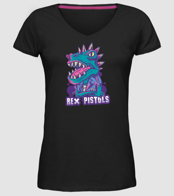Rex Pistols model negru pe tricou