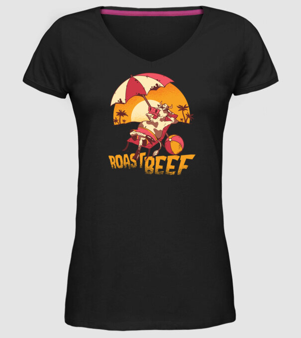 Friptură de vită - Roast Beef model negru pe tricou