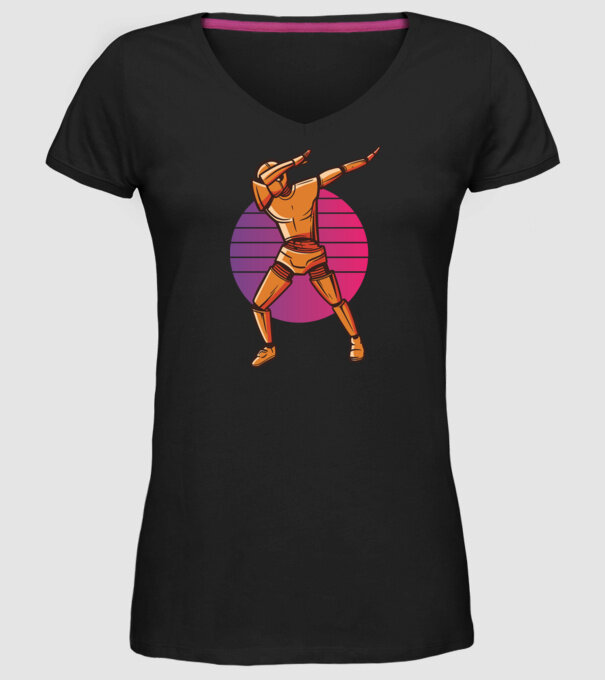 Robot DAB model negru pe tricou