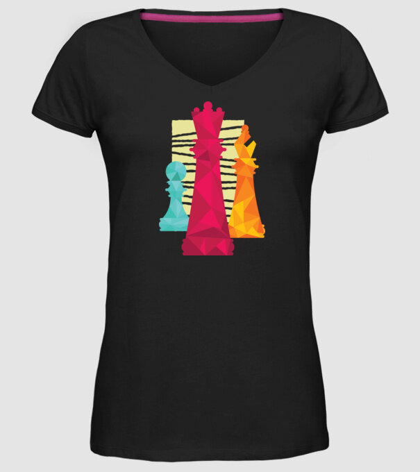 Piese Șah model negru pe tricou