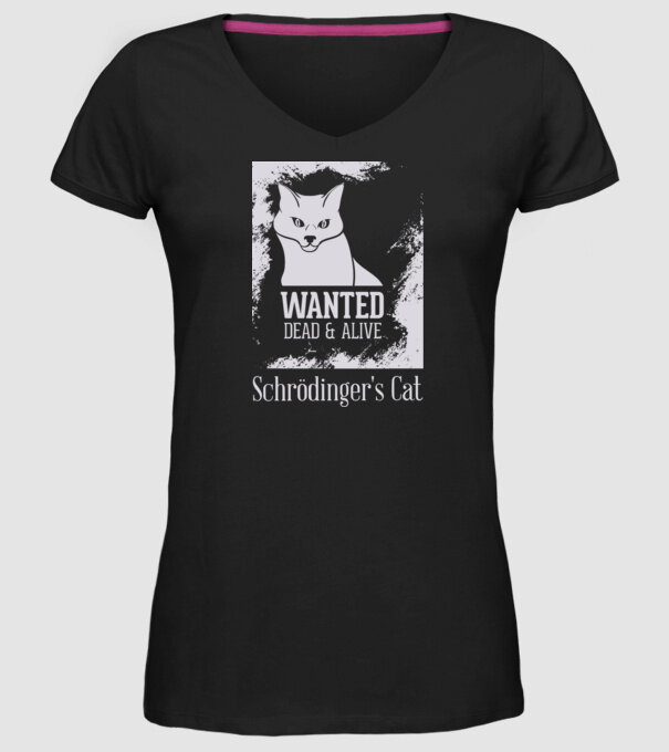 Schrödingers Cat - Dead or Alive model negru pe tricou