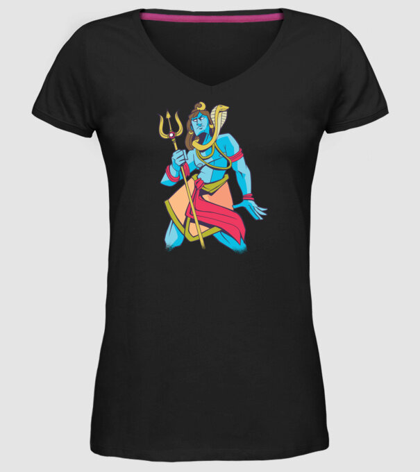 Shiva model negru pe tricou