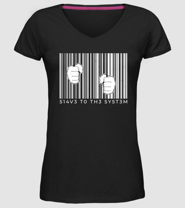Slave to the system - Sclav al sistemului model negru pe tricou