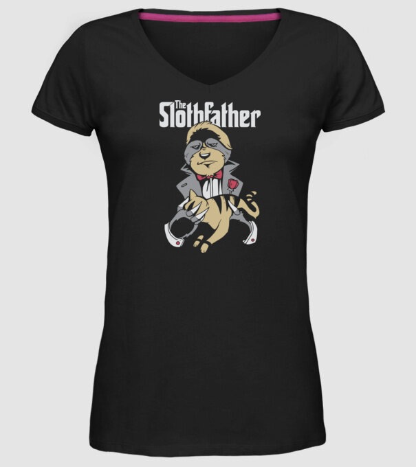 Slothfather - Naș Leneș model negru pe tricou