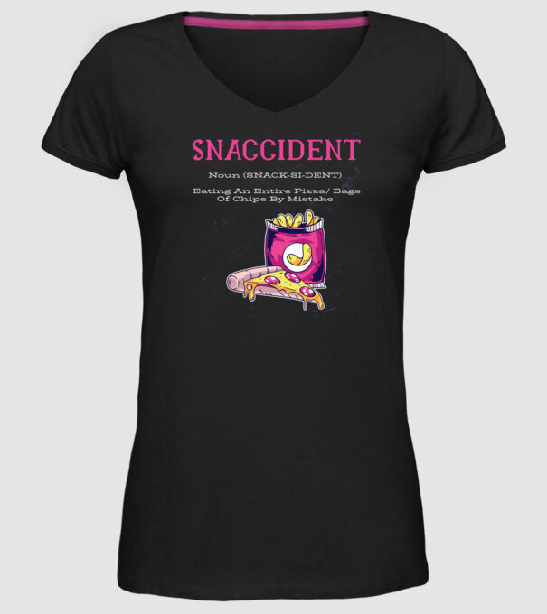 Snaccident model negru pe tricou
