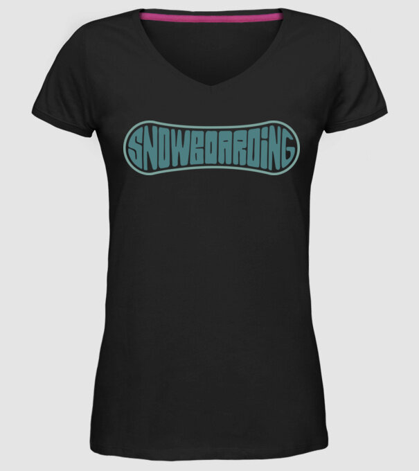 Snowboarding model negru pe tricou