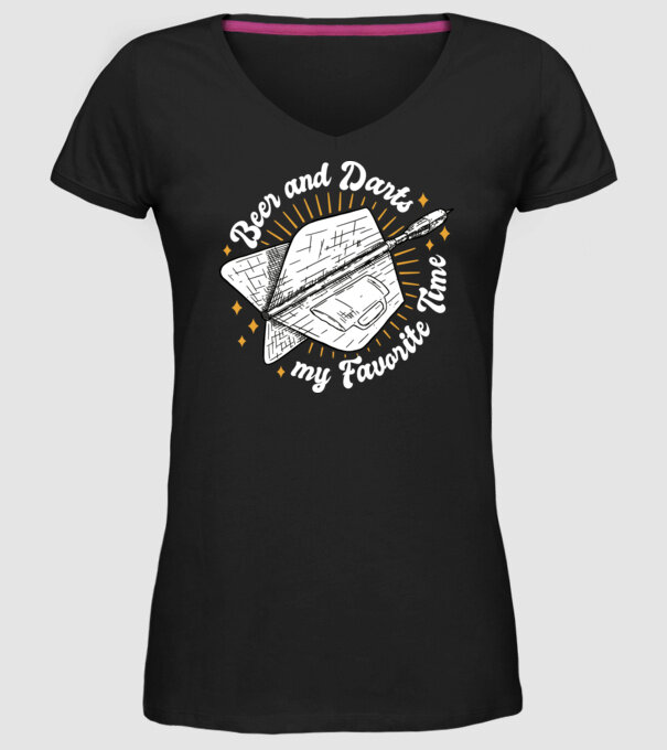 Bere și darts model negru pe tricou