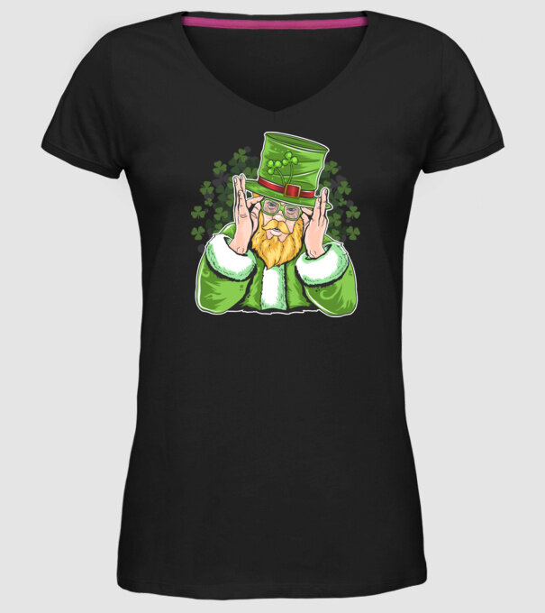 Sfântul Patrick Barbă irlandeză model negru pe tricou