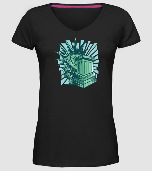 Statuia Libertății model negru pe tricou