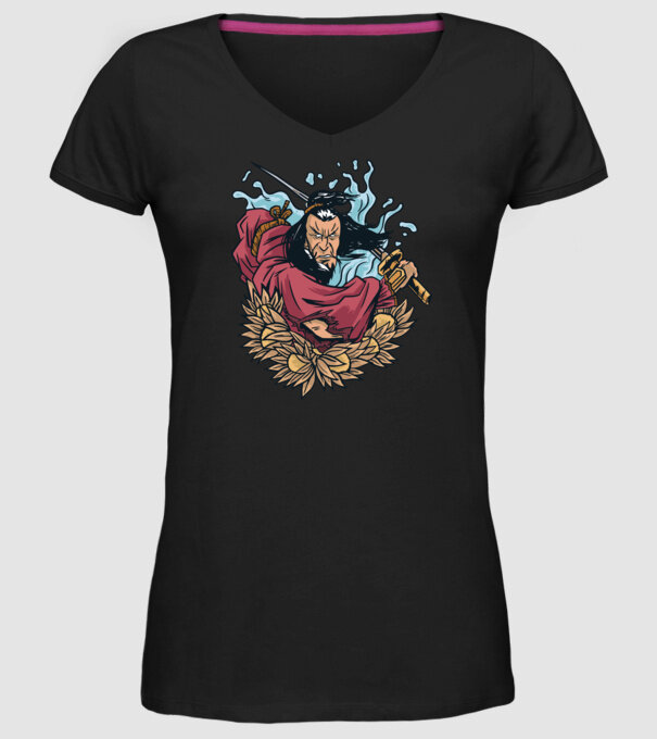 Samurai model negru pe tricou