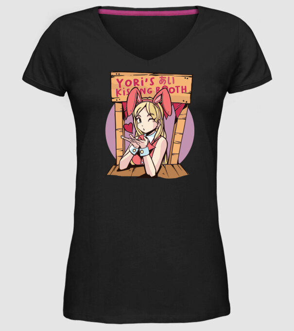 Anime îndrăgostit model negru pe tricou