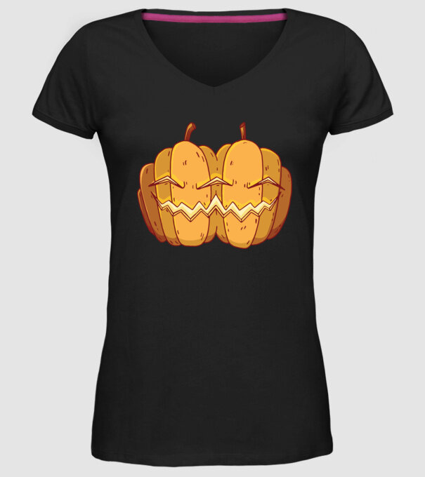 Dovleci siamezi de Halloween model negru pe tricou