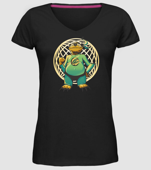 Leneș Super model negru pe tricou