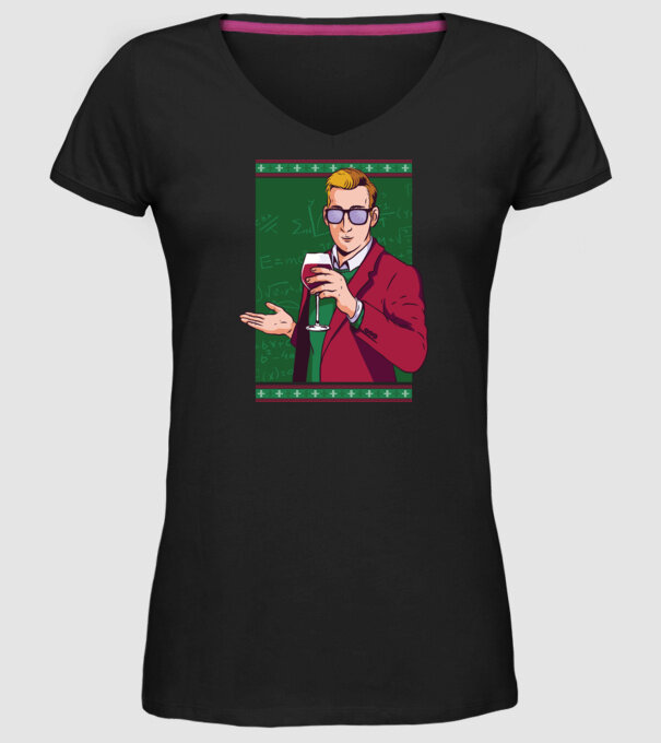 Profesor cu vin model negru pe tricou