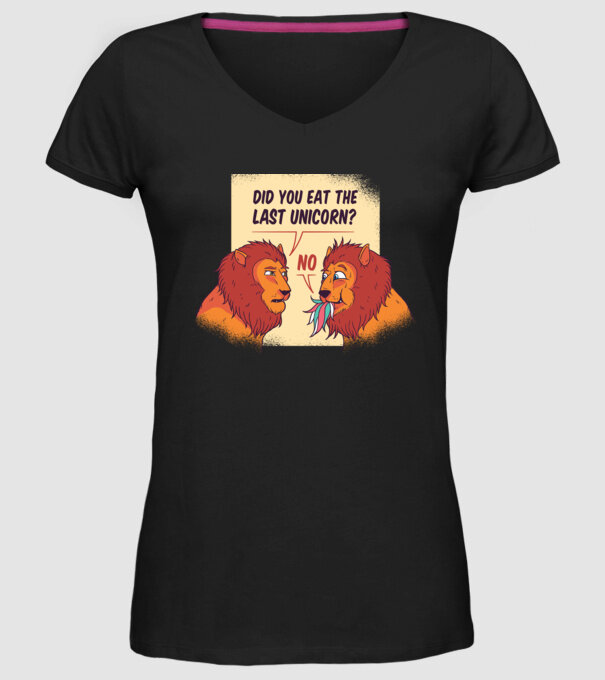 Tu ai mâncat ultimul unicorn? Tricou cu Leu amuzant model negru pe tricou