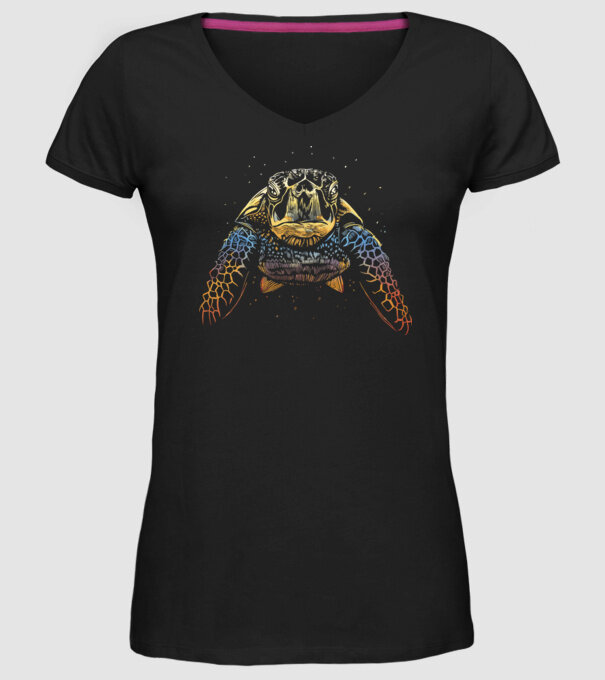 Broască țestoasă model negru pe tricou