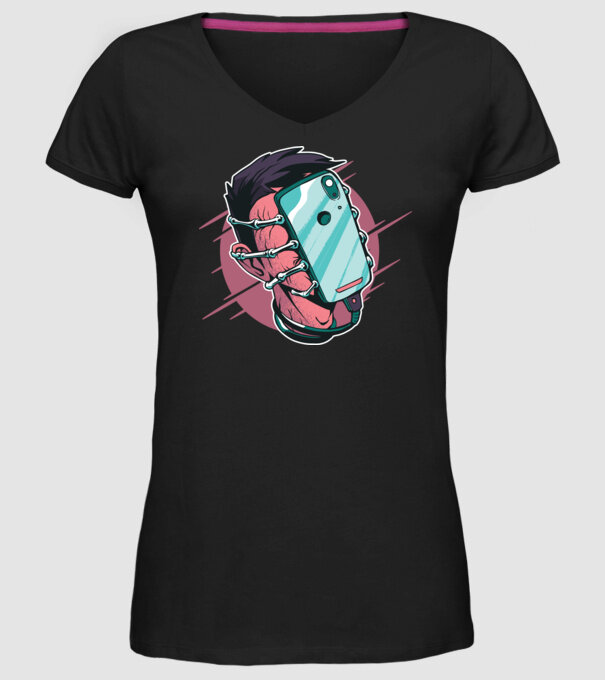 Telefon Facehugger tricou amuzant model negru pe tricou