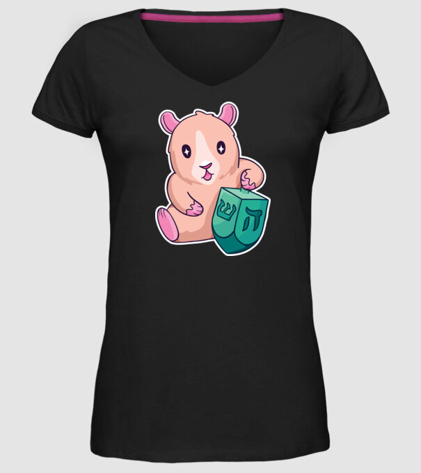 Porcușor de Guineea model negru pe tricou