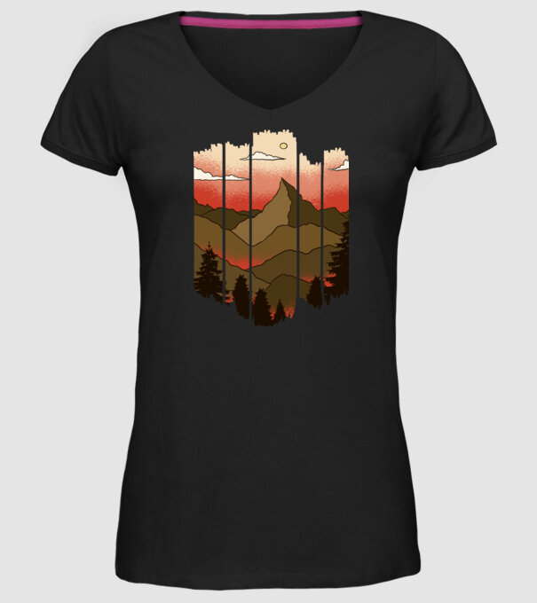 Imagine natură model negru pe tricou