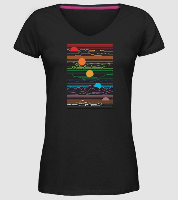 Linii Natură model negru pe tricou