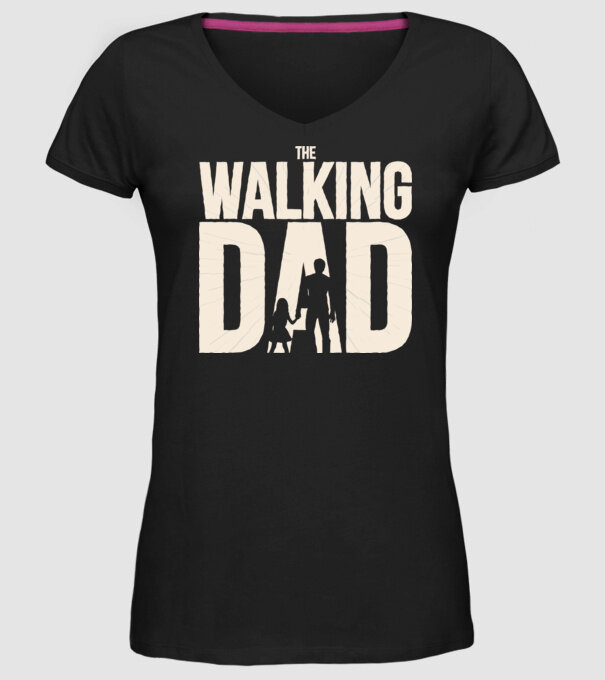 The Walking Dad model negru pe tricou