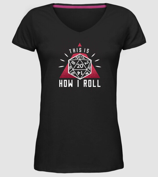 This is how I Roll - Joc de rol RPG model negru pe tricou