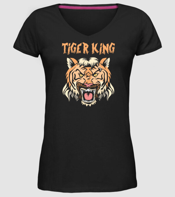 Tiger King model negru pe tricou