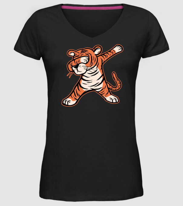 Tigru DAB model negru pe tricou