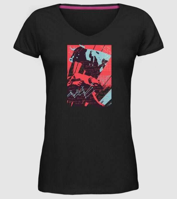Bursa de Valori Taur vs Urs model negru pe tricou