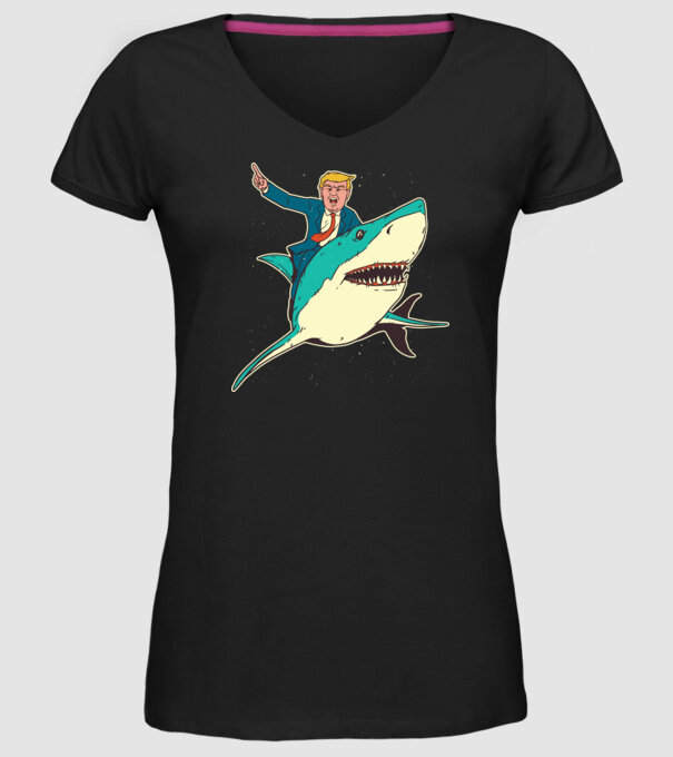Trump Rechin model negru pe tricou