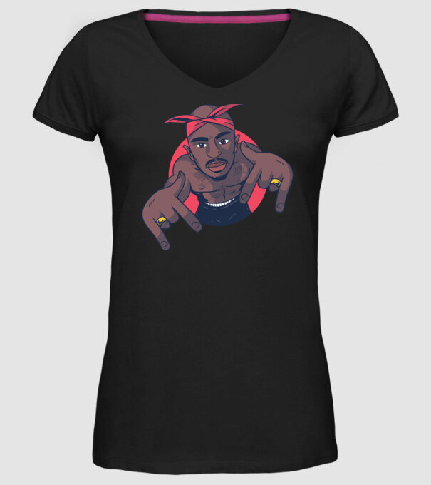 Tupac Shakur Rap model negru pe tricou