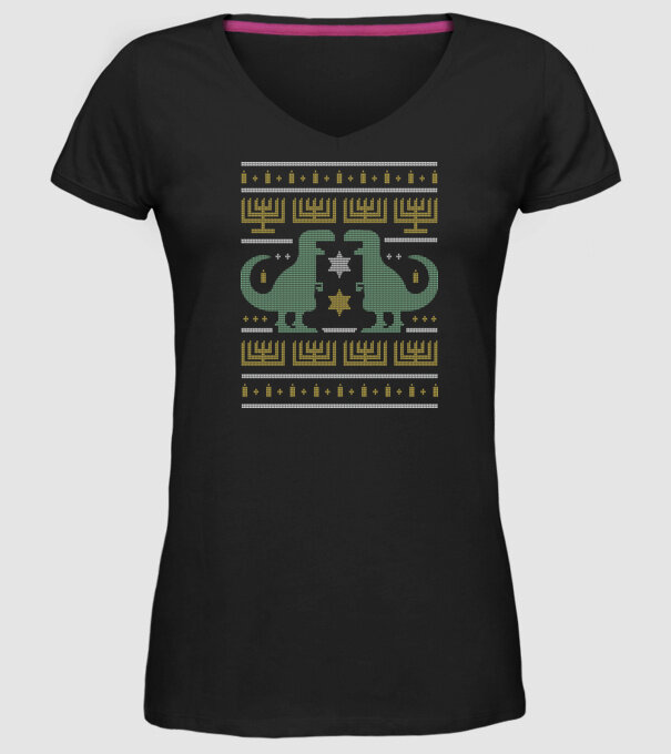 Dinozaur Pulover urât model negru pe tricou
