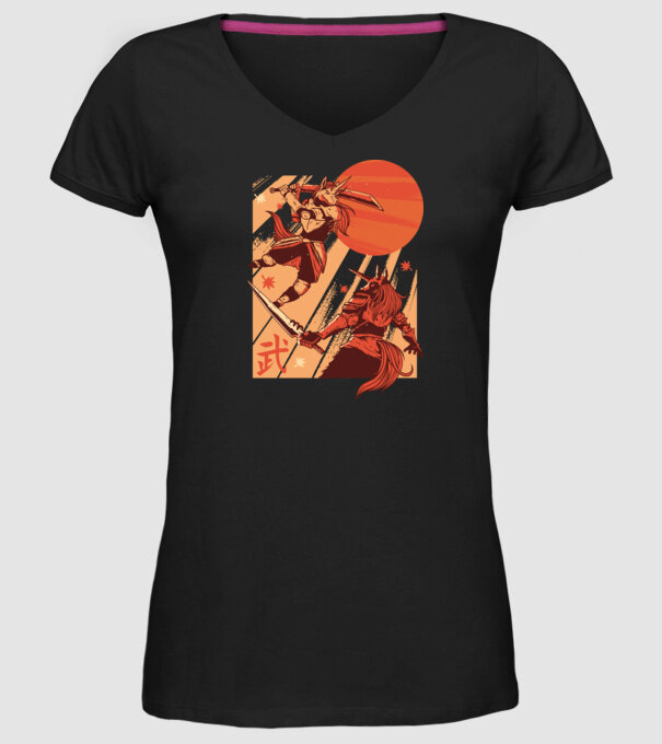 Unicorn Războinic model negru pe tricou