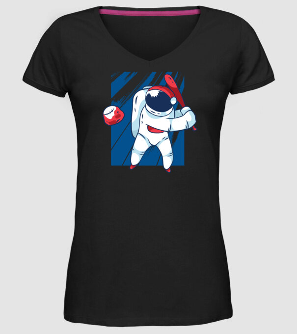 Baseball Astronaut model negru pe tricou
